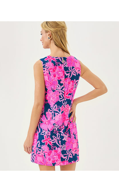 EDITA SHIFT, STARLIGHT NAVY ONCE AND FLORAL ENGINEERED WOVEN SHIFT