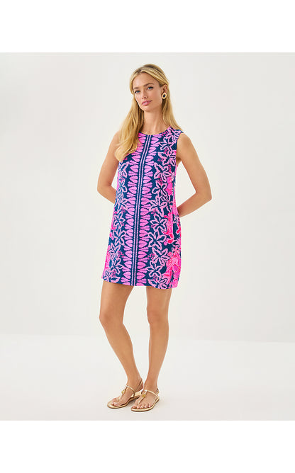 EDITA SHIFT, STARLIGHT NAVY ONCE AND FLORAL ENGINEERED WOVEN SHIFT