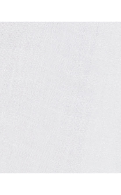 CALINA LINEN MIDI DRESS, RESORT WHITE
