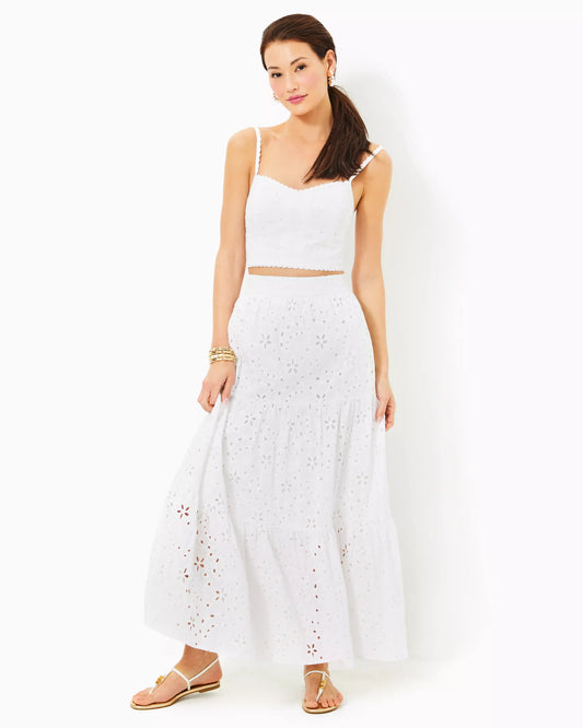 WINSLOW EYELET MAXI SKIRT, RESORT WHITE SEALIFE EYELET