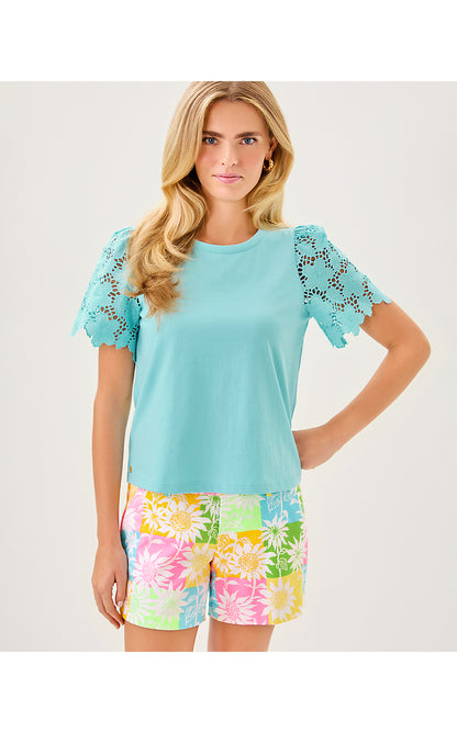 CALLAHAN STRETCH SHORT, MULTI VIA SUNNY SUNFLOWERS