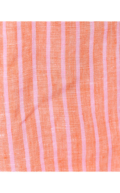 CROIX LINEN SHORT, SUNSET ORANGE X CONCH SHELL PINK SAINT TROPEZ STRIPE