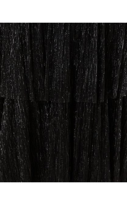 WYN DRESS, NOIR METALLIC KNIT CRINKLE