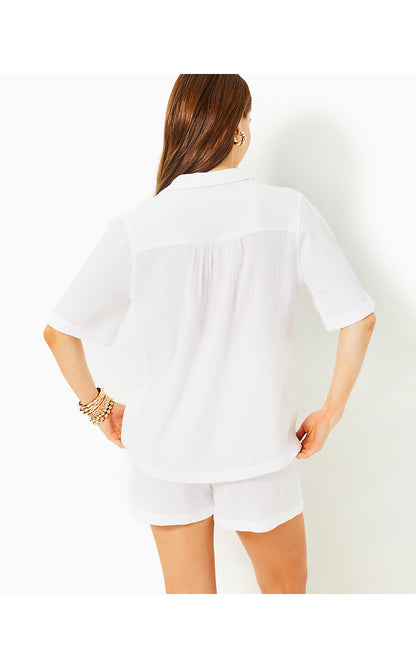 FRANKI SHIRT COVERUP, RESORT WHITE