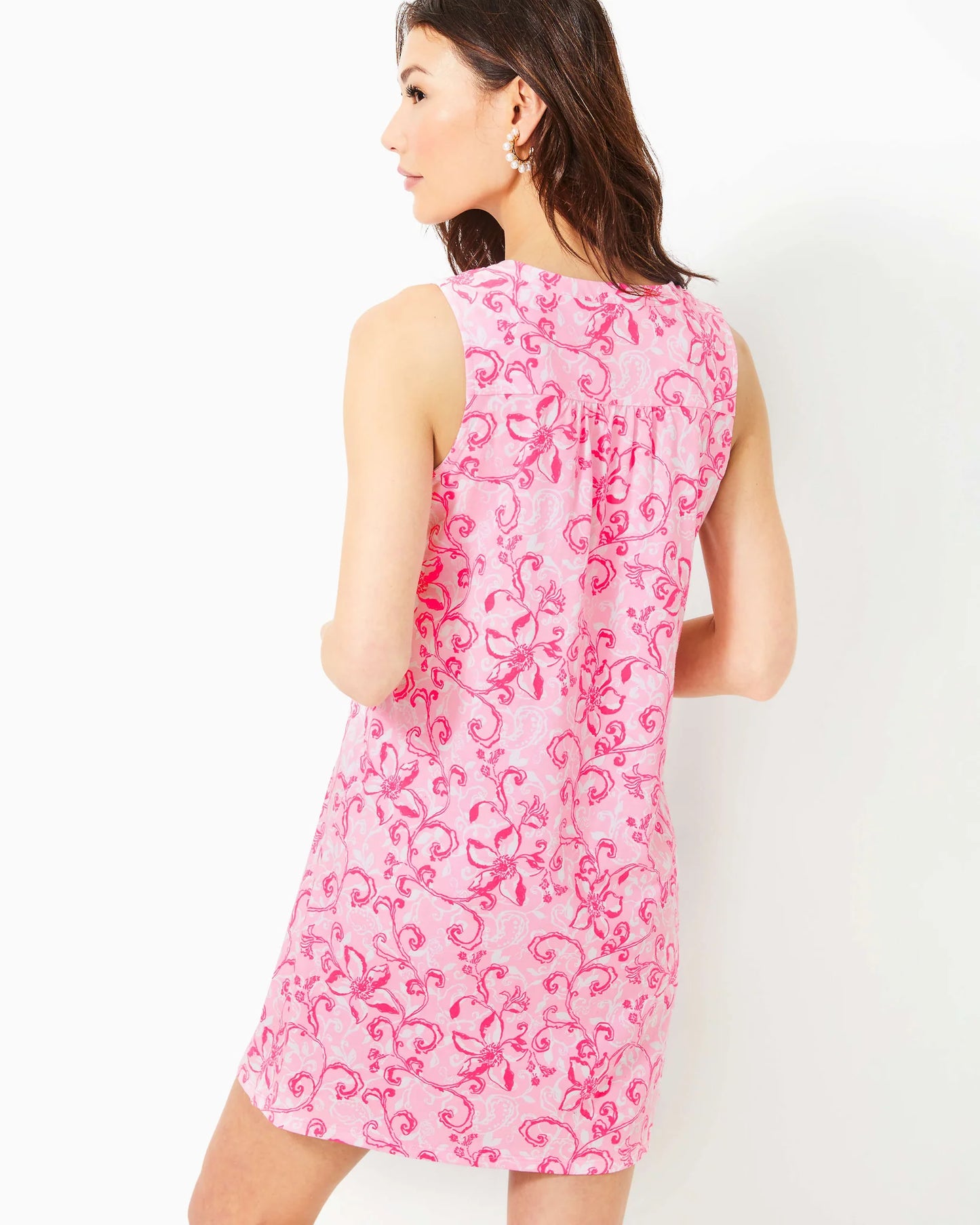 DEV DRESS, CONCH SHELL PINK, FLAMINGLE GARDEN