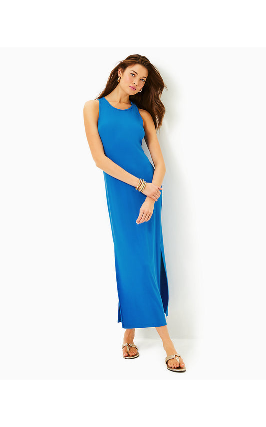 ULLA RIB KNIT MAXI DRESS, MORELLE BLUE