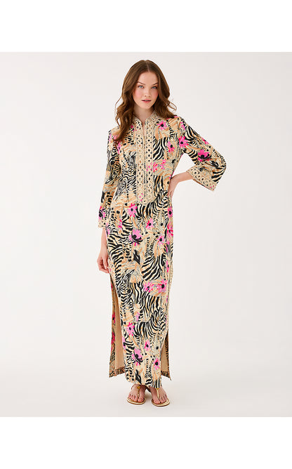 SHEALYN 3/4 SLEEVE STRETCH CAFTAN, RUTABAGA EL MOROCCO