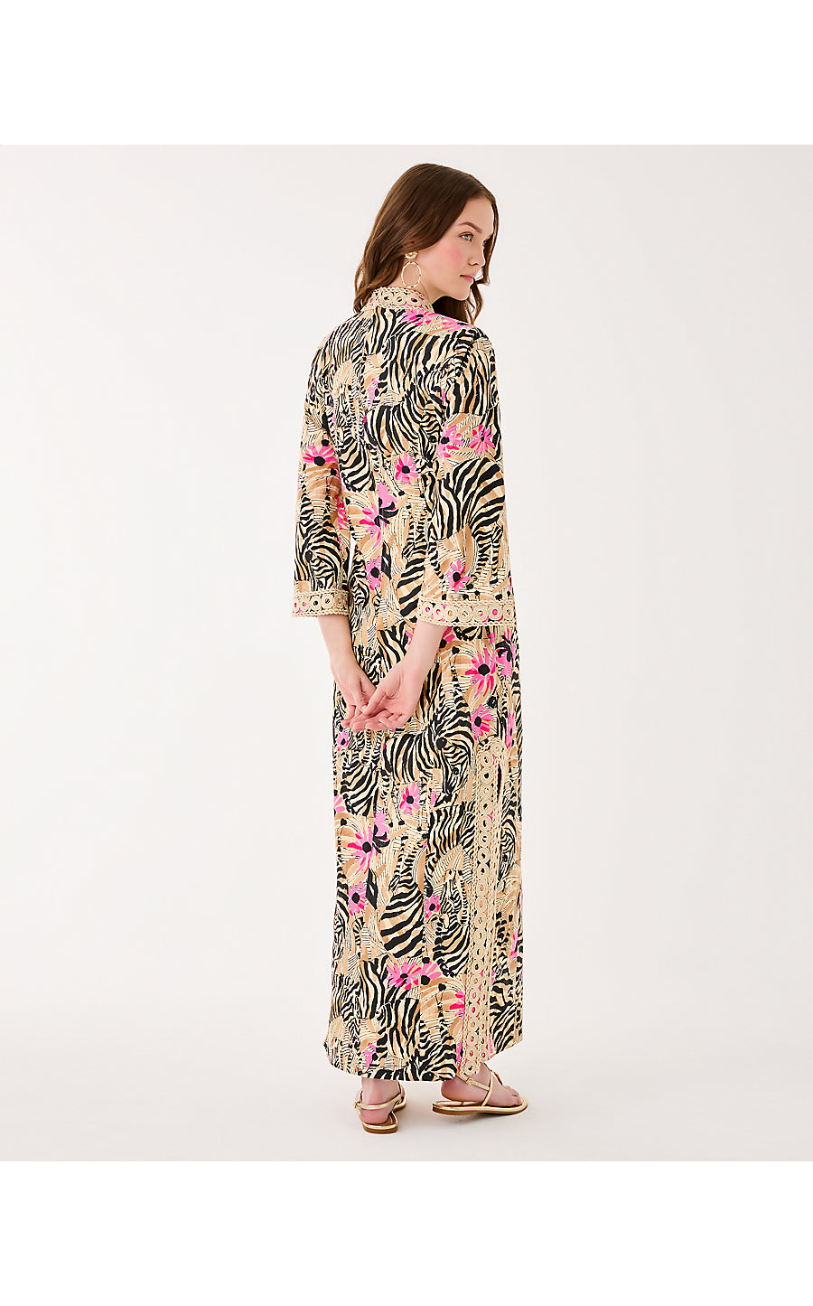 SHEALYN 3/4 SLEEVE STRETCH CAFTAN, RUTABAGA EL MOROCCO