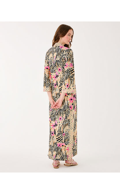 SHEALYN 3/4 SLEEVE STRETCH CAFTAN, RUTABAGA EL MOROCCO