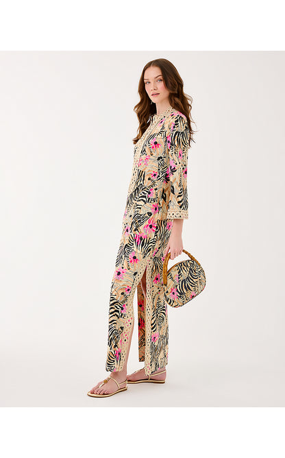 SHEALYN 3/4 SLEEVE STRETCH CAFTAN, RUTABAGA EL MOROCCO