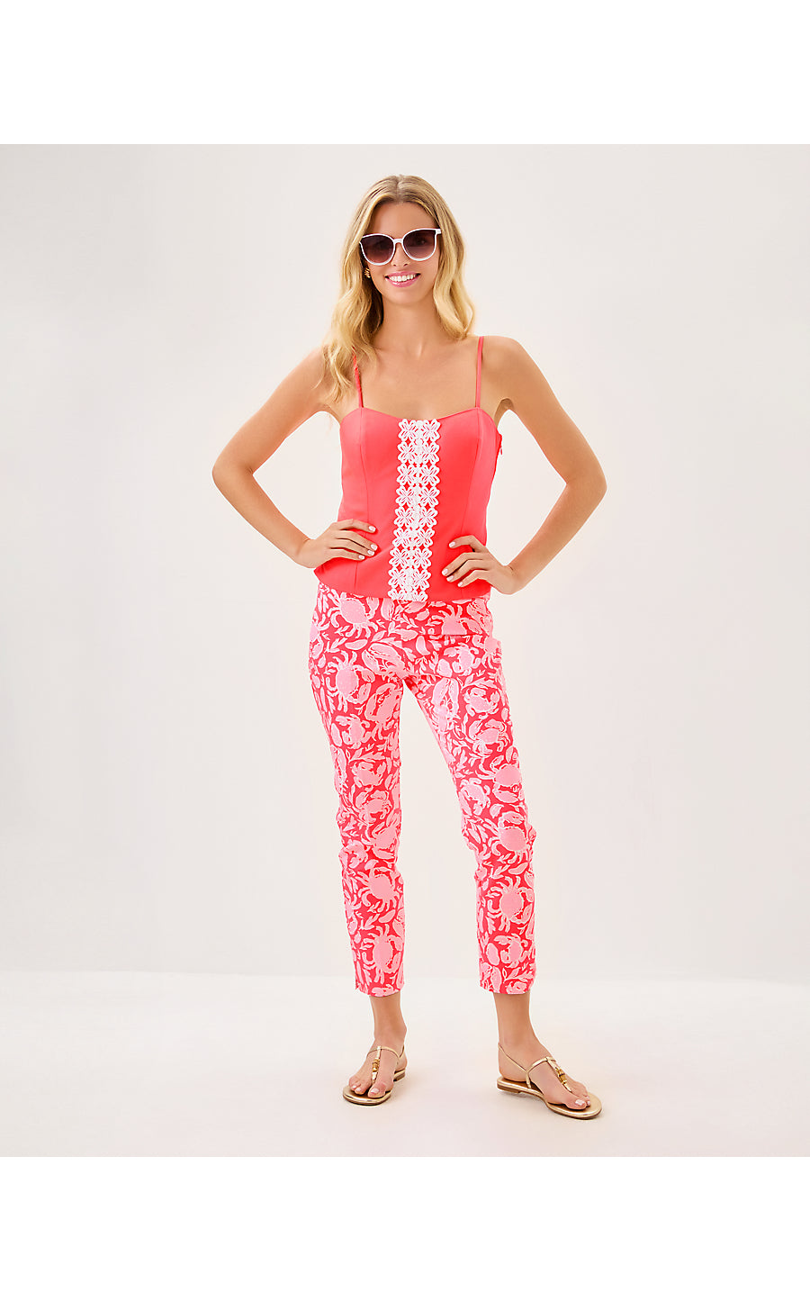 SHELLI STRETCH TOP, CANE CORAL