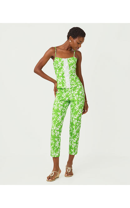 SHELLI STRETCH TOP, CROCODILE GREEN LIZA