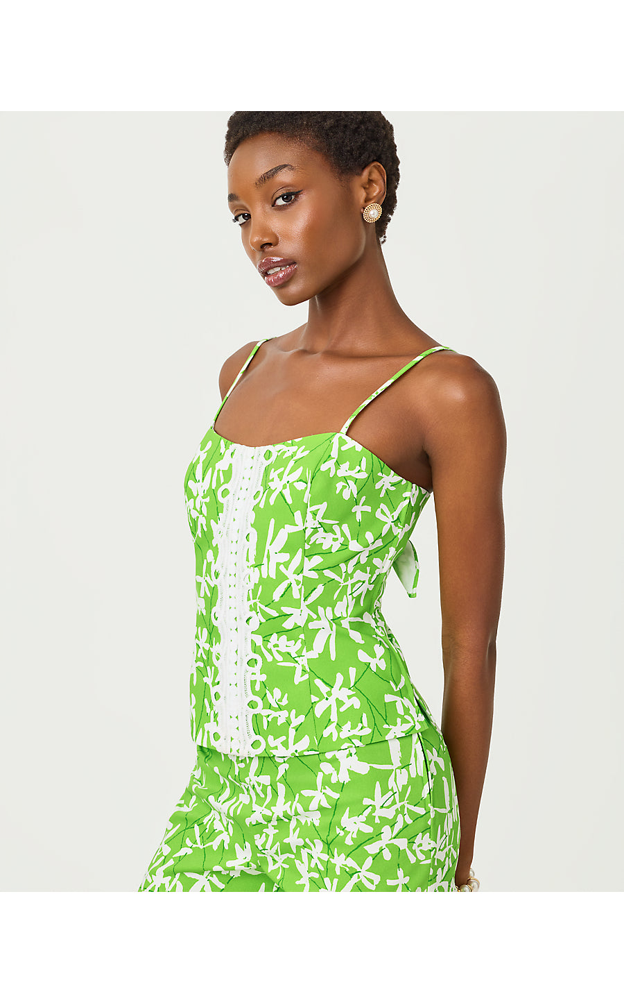SHELLI STRETCH TOP, CROCODILE GREEN LIZA