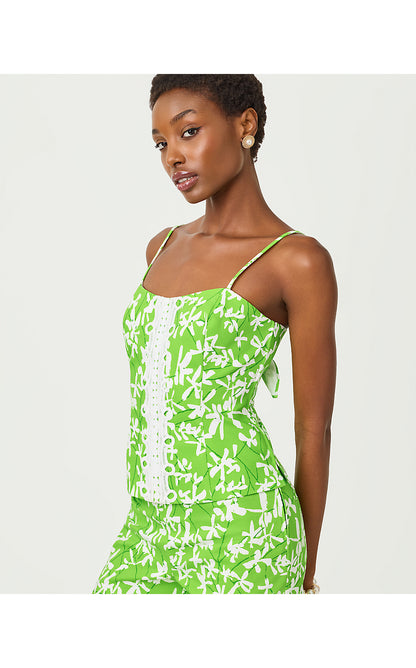 SHELLI STRETCH TOP, CROCODILE GREEN LIZA