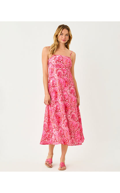 JORGIAN LINEN MIDI DRESS, PARADISE PUNCH JIMS STUFF
