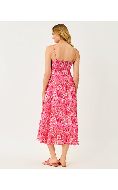 JORGIAN LINEN MIDI DRESS, PARADISE PUNCH JIMS STUFF