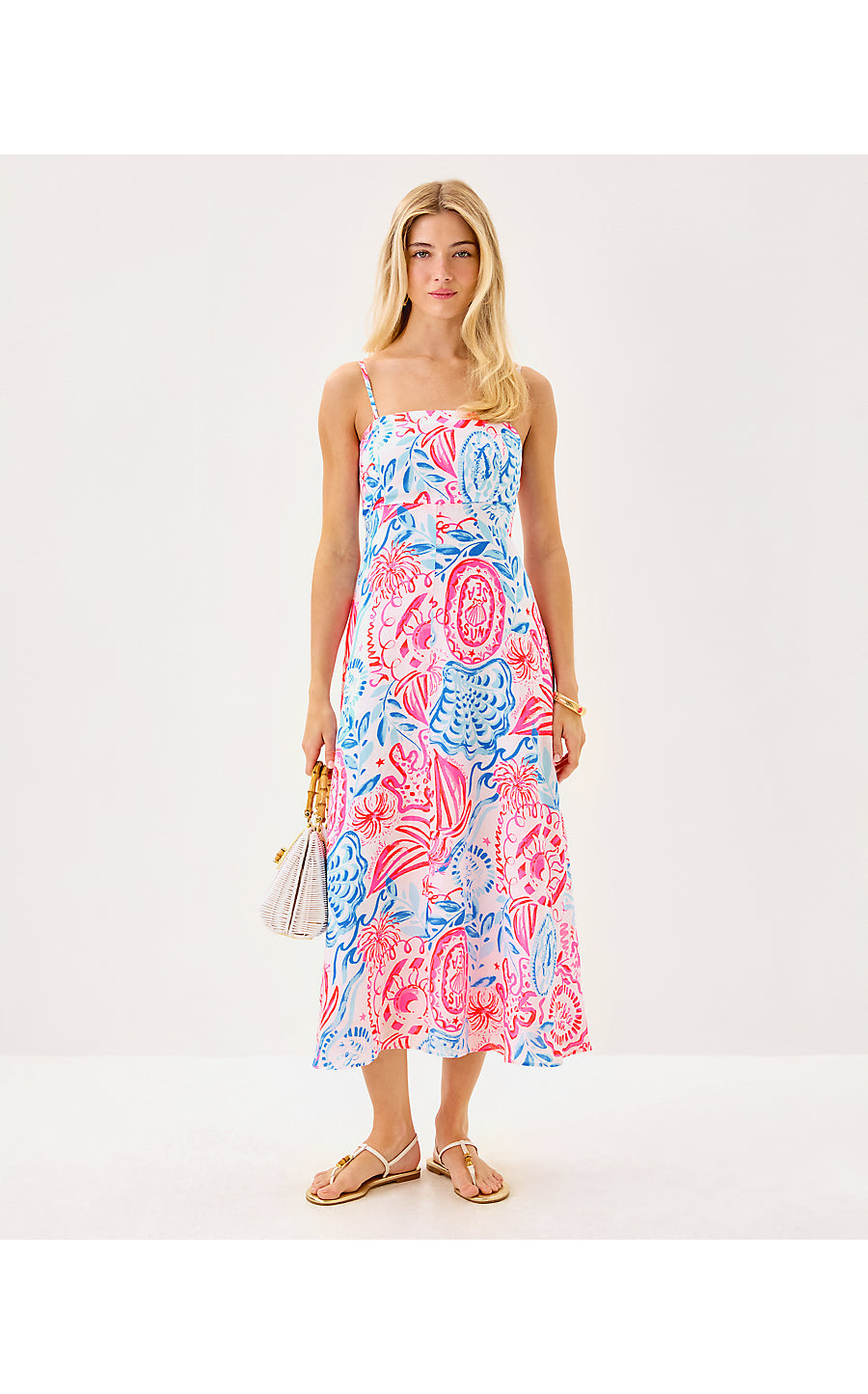 JORGIAN LINEN MIDI DRESS, RESORT WHITE SUN SEA SAND