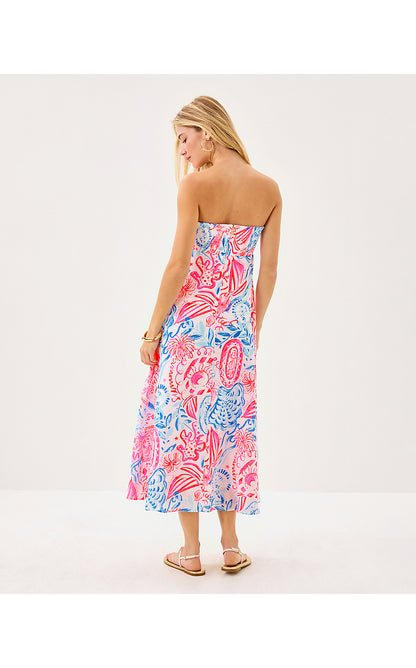 JORGIAN LINEN MIDI DRESS, RESORT WHITE SUN SEA SAND