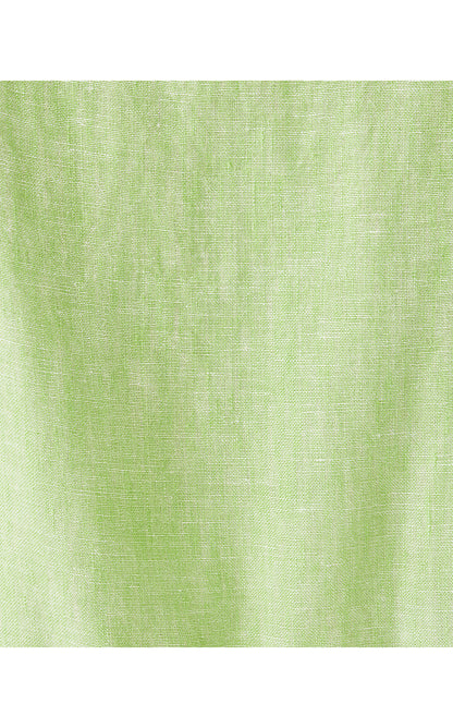 MIALEIGH ELBOW SLEEVE LINEN DRESS, JADE LIME X RESORT WHITE