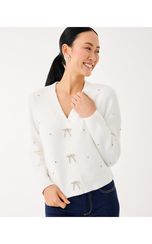 ELLORIE SWEATER, COCONUT PARADISE RHINESTONES