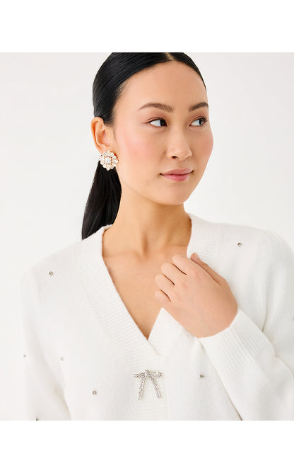 ELLORIE SWEATER, COCONUT PARADISE RHINESTONES