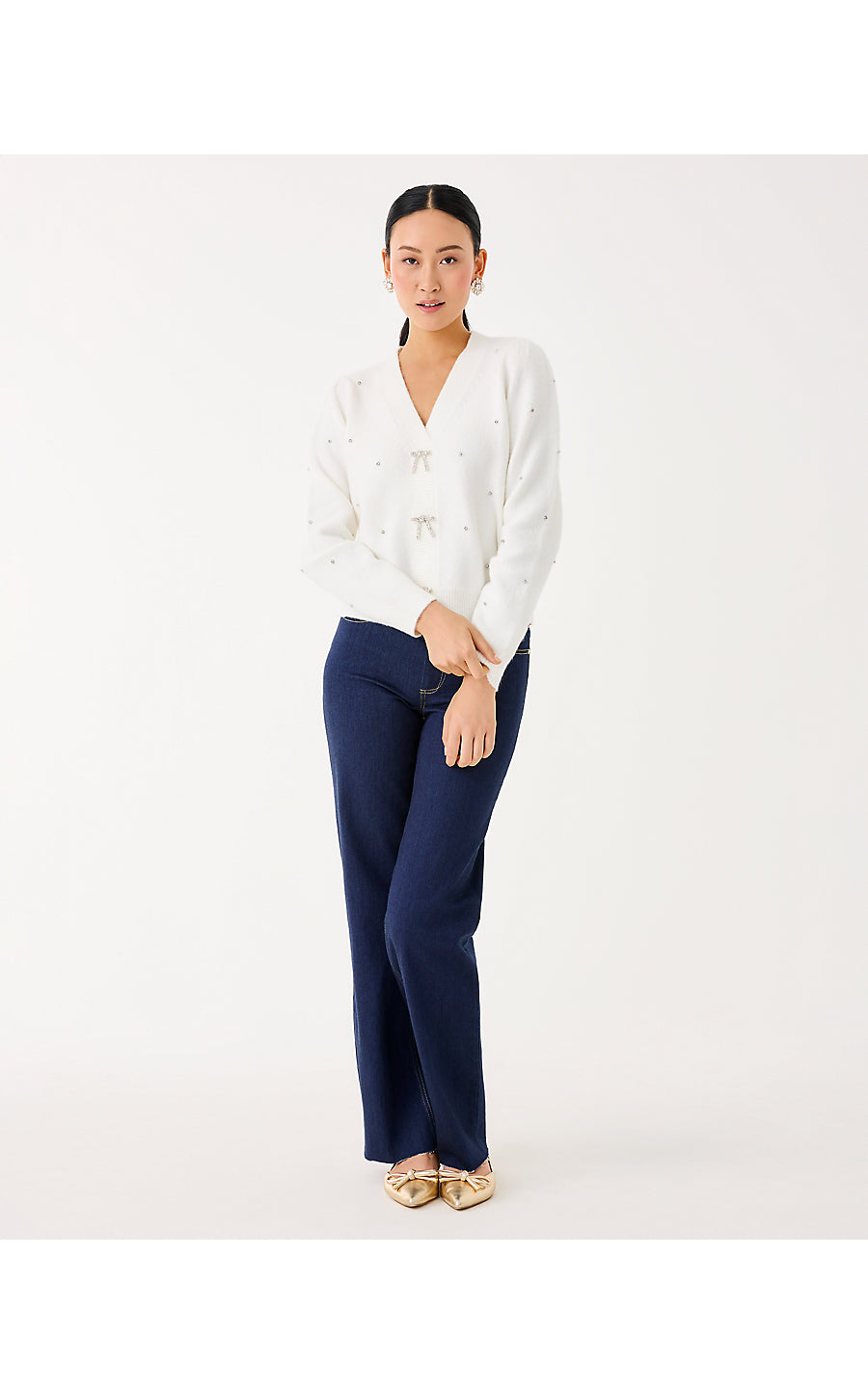 ELLORIE SWEATER, COCONUT PARADISE RHINESTONES