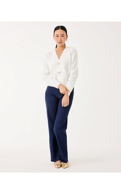 ELLORIE SWEATER, COCONUT PARADISE RHINESTONES