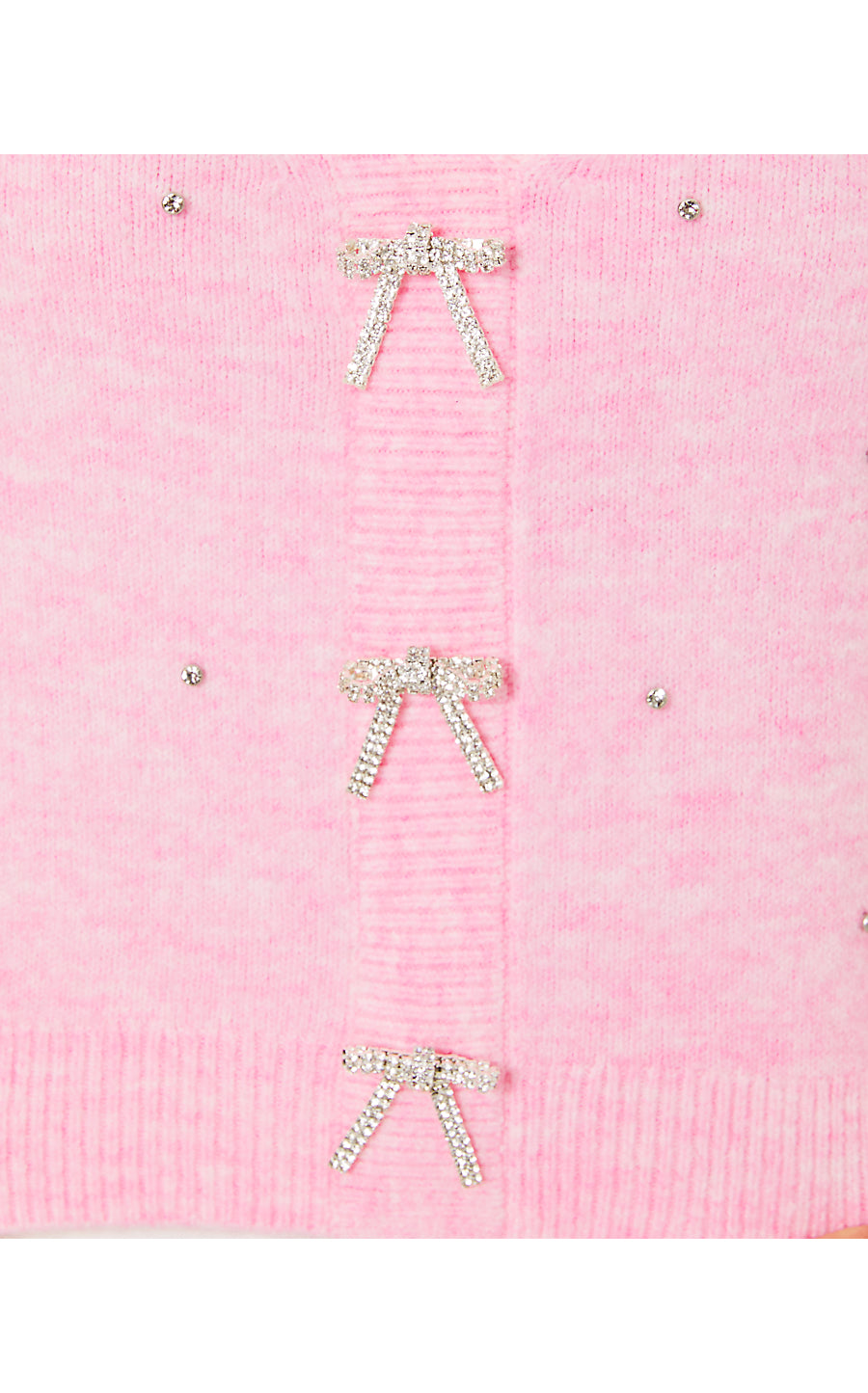 ELLORIE SWEATER, HEATHERED CONCH SHELL PINK PARADISE RHINESTONES