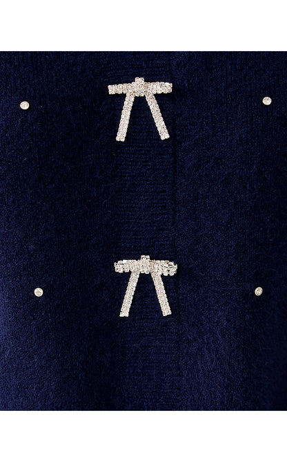 ELLORIE SWEATER, TRUE NAVY PARADISE RHINESTONES