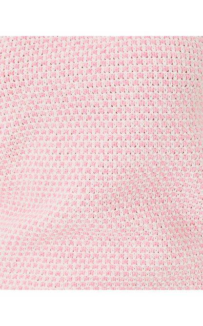 CAVAN SWEATER SET, HEATHERED CONCH SHELL PINK COASTAL CHECK