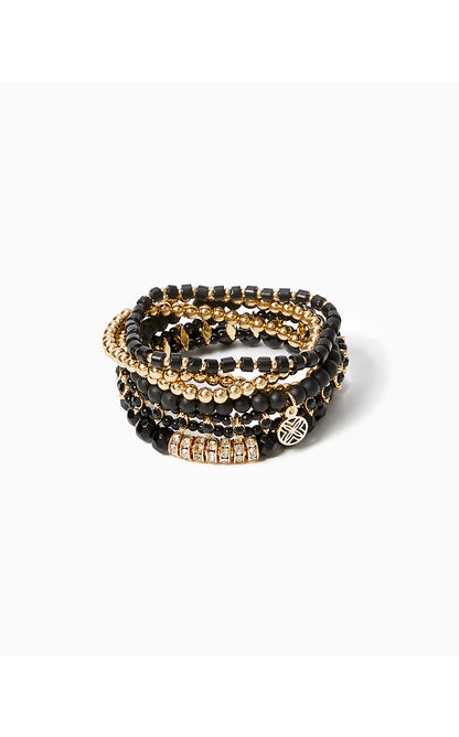 JET SET JUNGLE BRACELETS, NOIR