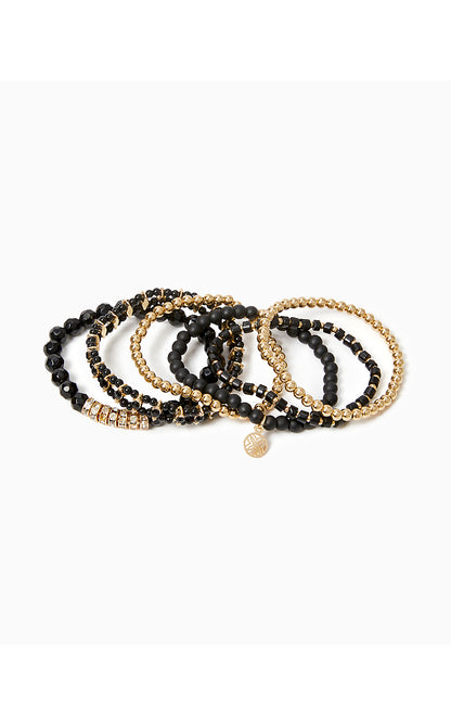 JET SET JUNGLE BRACELETS, NOIR