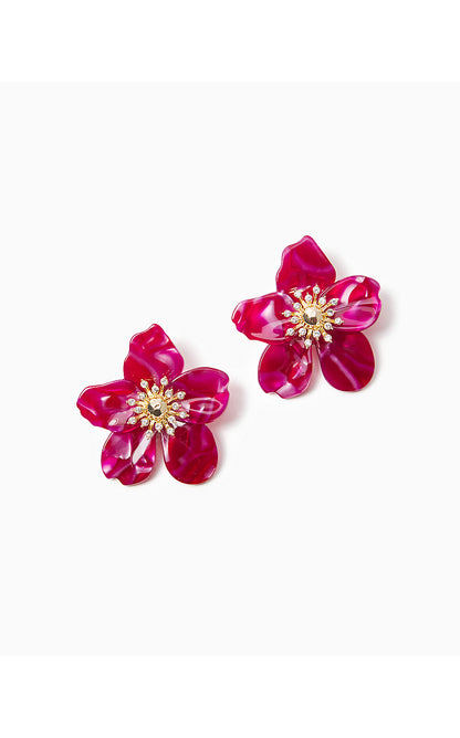 OVERSIZED ORCHID EARRINGS, MYSTIQUE PINK