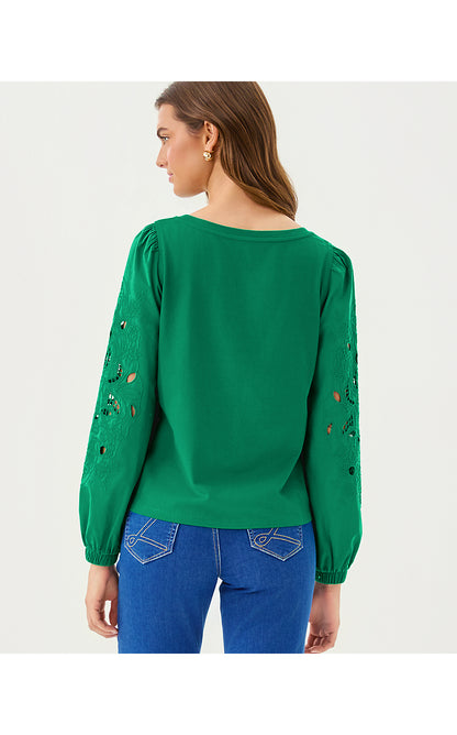ISLEY KNIT TOP, FIDDLE LEAF GREEN
