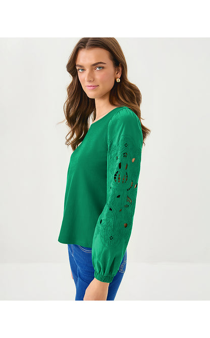 ISLEY KNIT TOP, FIDDLE LEAF GREEN