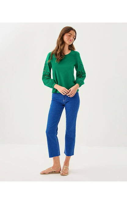 ISLEY KNIT TOP, FIDDLE LEAF GREEN
