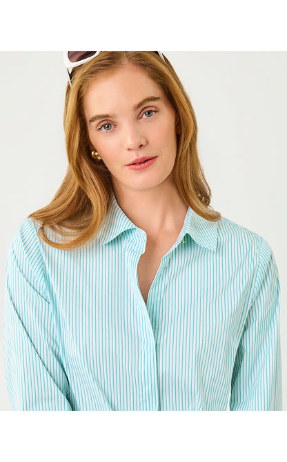 THE TIE LILLY SHIRT, CAPRI BLUE SHADOW SHIRTING STRIPE