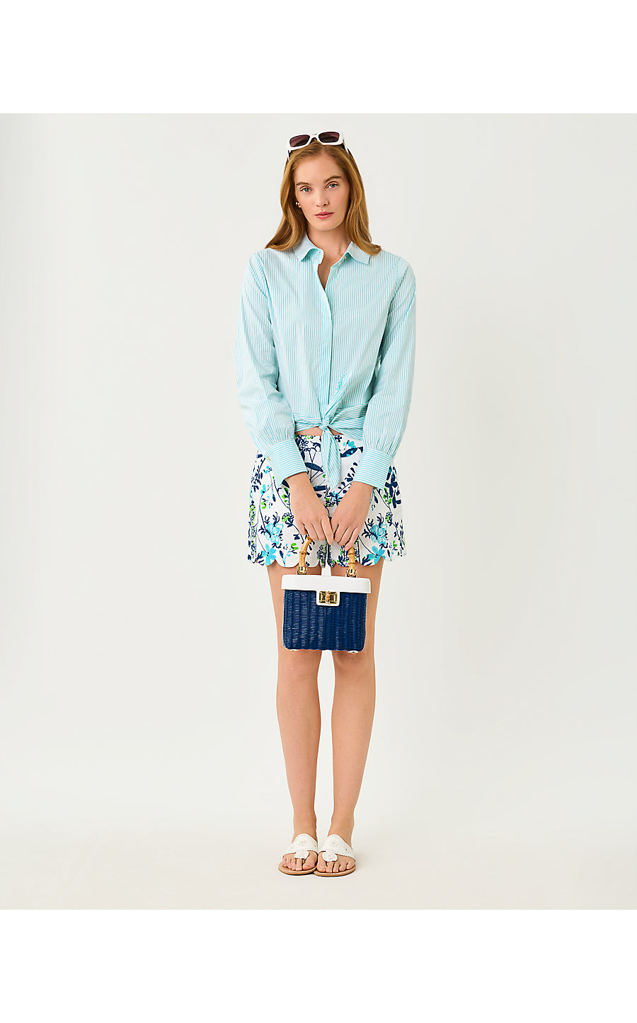 THE TIE LILLY SHIRT, CAPRI BLUE SHADOW SHIRTING STRIPE