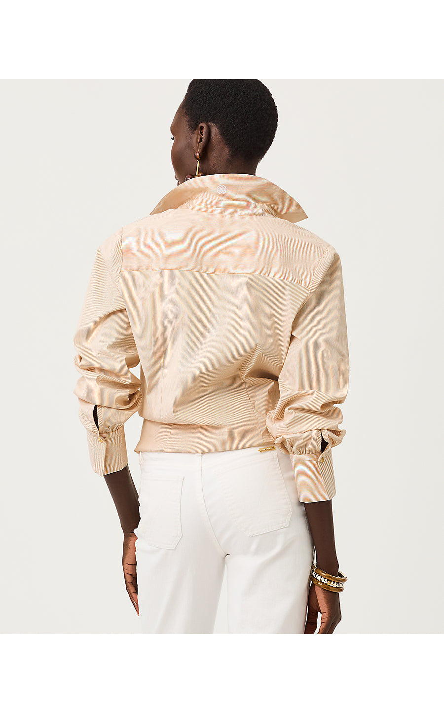 THE TIE LILLY SHIRT, ICED LATTE MIRROR SHIRTING STRIPE