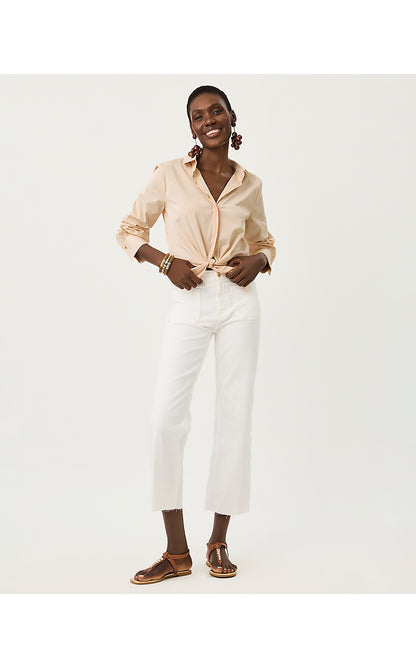 THE TIE LILLY SHIRT, ICED LATTE MIRROR SHIRTING STRIPE