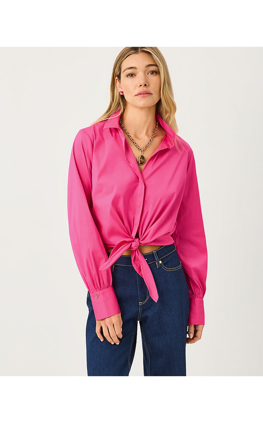 THE TIE LILLY SHIRT, PINK ASTER