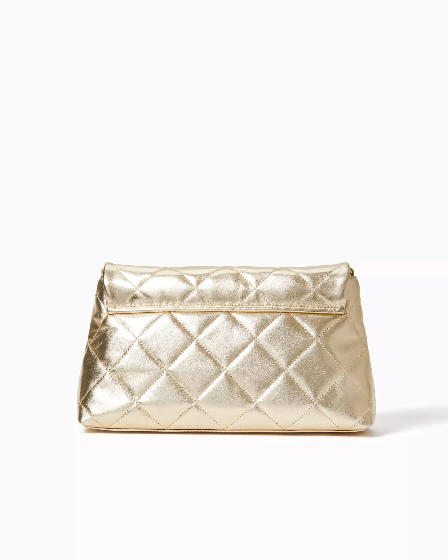 MATEA QUILTED LEATHER CLUTCH, GOLD METALLIC