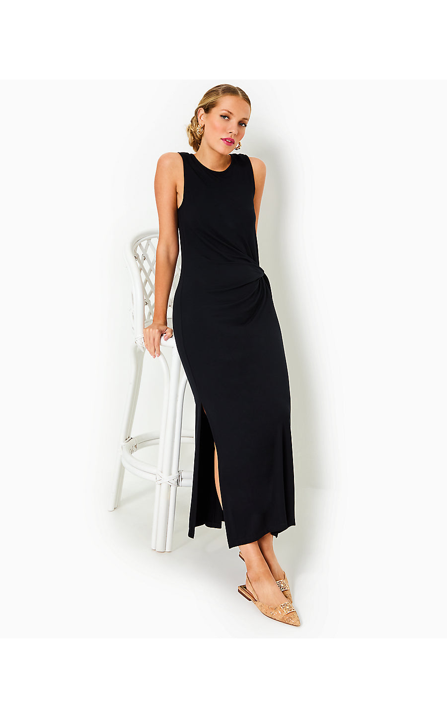 BRYSON SLEEVELESS MAXI DRESS, NOIR