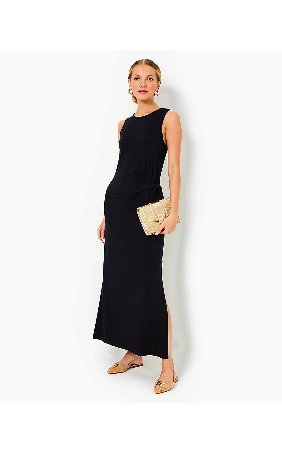 BRYSON SLEEVELESS MAXI DRESS, NOIR