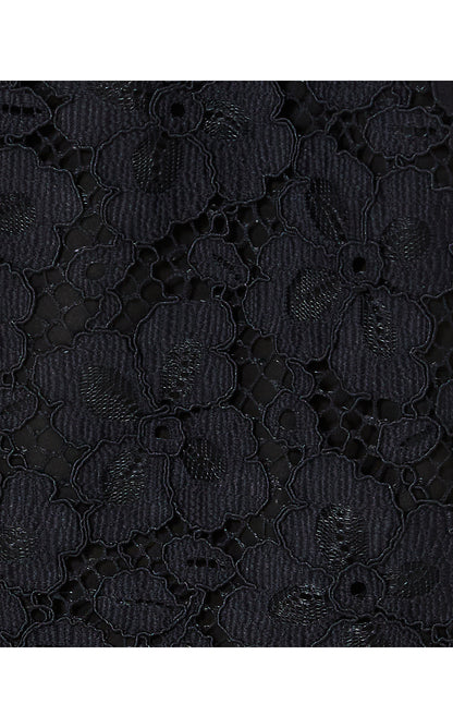 MARET LACE DRESS, NOIR FLORA CORDED LACE