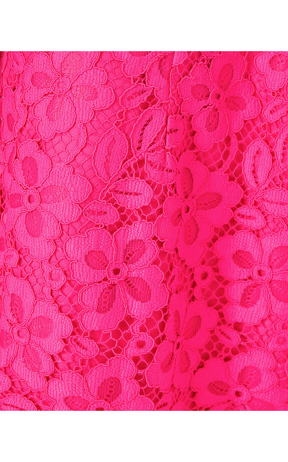 MARET LACE DRESS, PASSION FRUIT PINK FLORA CORDED LACE