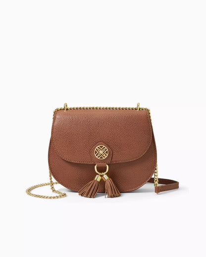 SIRENA LEATHER CROSSBODY, BUNGALOW BROWN