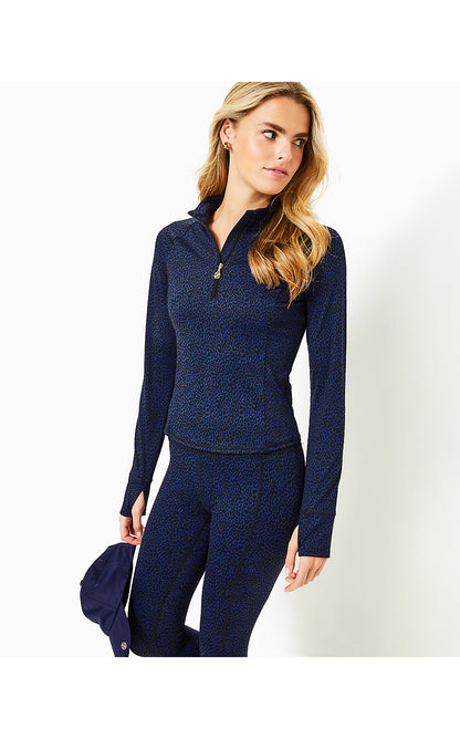 SUR MER HALF ZIP UPF 50+, LOW TIDE NAVY TWISTED UP ACTIVE JACQUARD