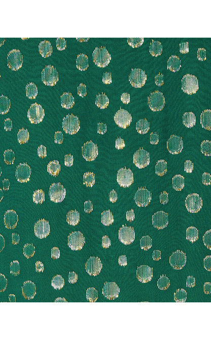 RAYALYNNE SILK TOP, VILLA GREEN SILK BUBBLY CLIP