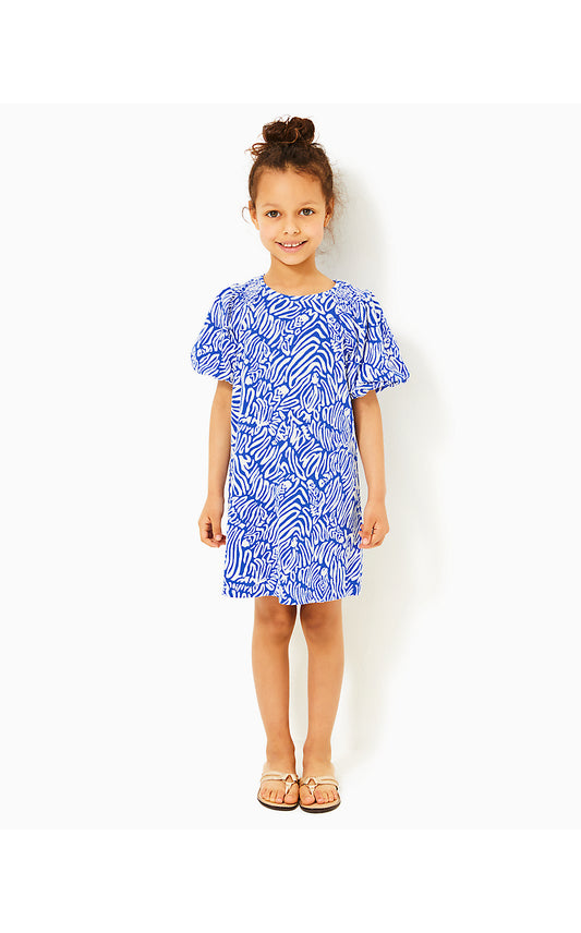 MINI ROSEN DRESS, MARTINIQUE BLUE ZEE BEBE